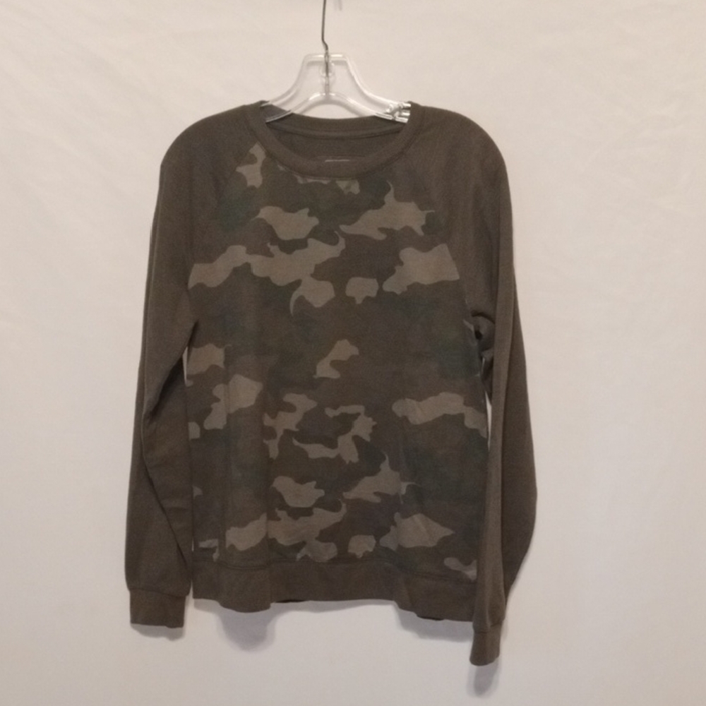 Sonoma Women's Olive Camouflage Long Sleeve Thin Sweat shirt